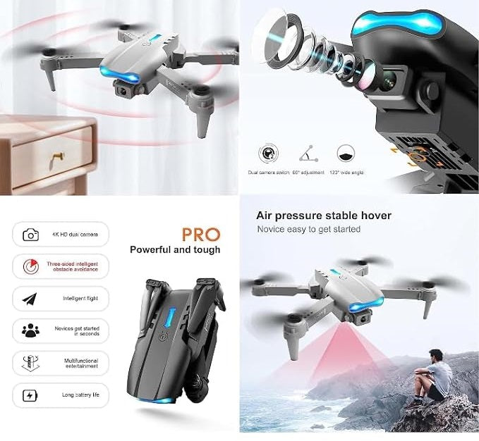 🚁 E99 Foldable Drone with Camera – 720p HD, 360° Flips & LED Lights 🌟