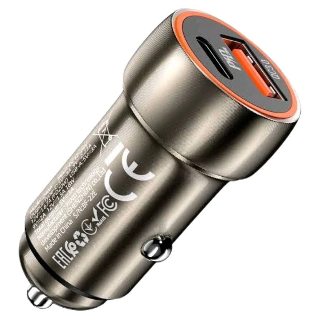 20W Type-C + 18W USB Fast Charging Adapter 🚗🔋