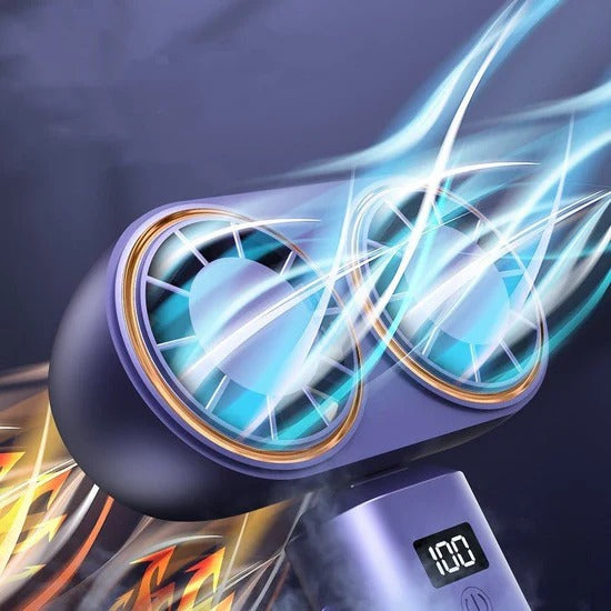 🌬️ USB Handheld Mini Fan – Foldable, Portable & Neck Hanging with 5-Speed & Display Screen 💨✨